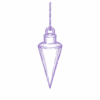 A plumb bob hanging on a line